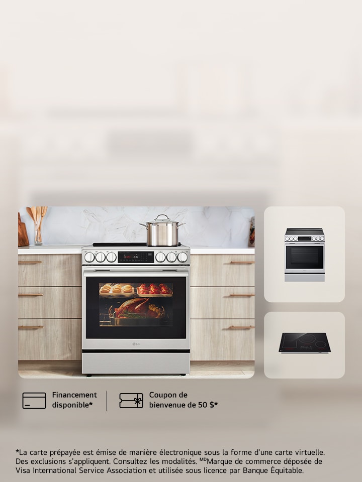 Recevez une carte VISA prépayée de 150 $ avec achat de cuisinières et tables de cuisson LG ENERGY STAR®