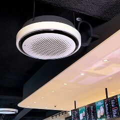 LG Round Cassette is installed on the café.