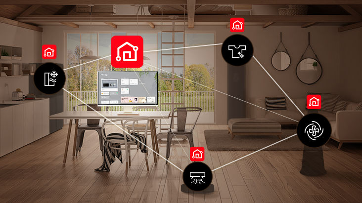 Contrôlez facilement les appareils électroménagers grâce à la fonction Home Dashboard du LG MyView Smart Monitor.