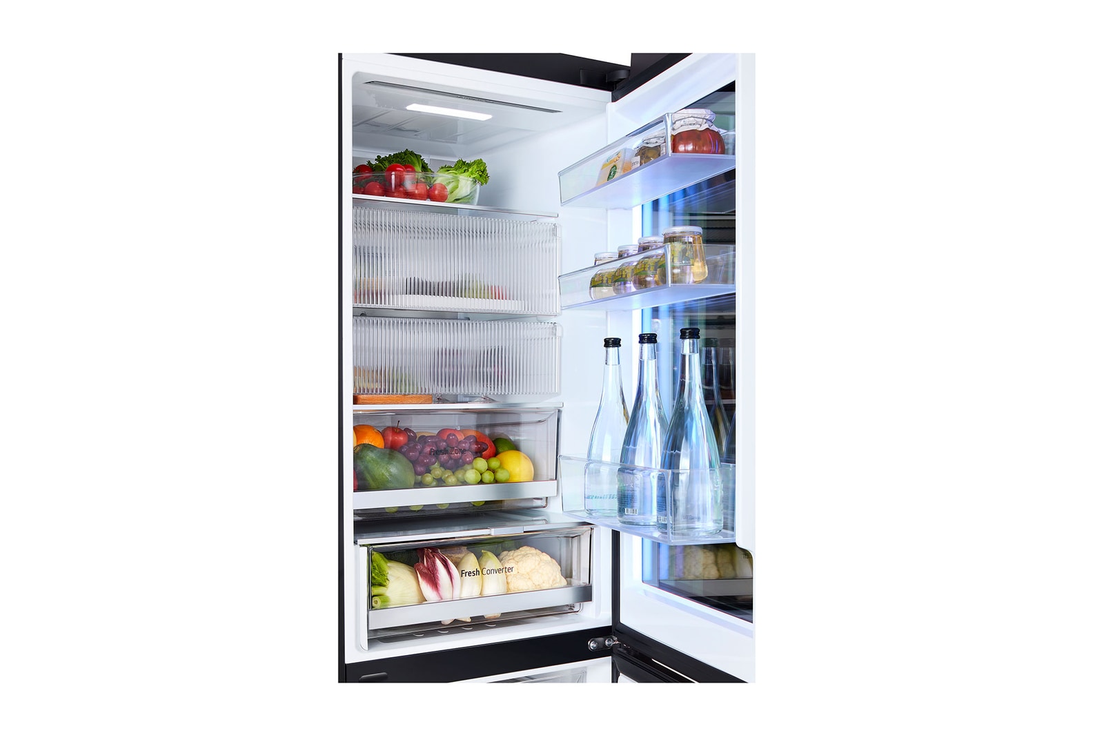 LG Kühl-Gefrierkombination mit InstaView® (C, 349L, 186 cm hoch) mit 4,3 Zoll Touch LCD Display & veränderbaren Farben | GBG7190CEV, GBG7190CEV