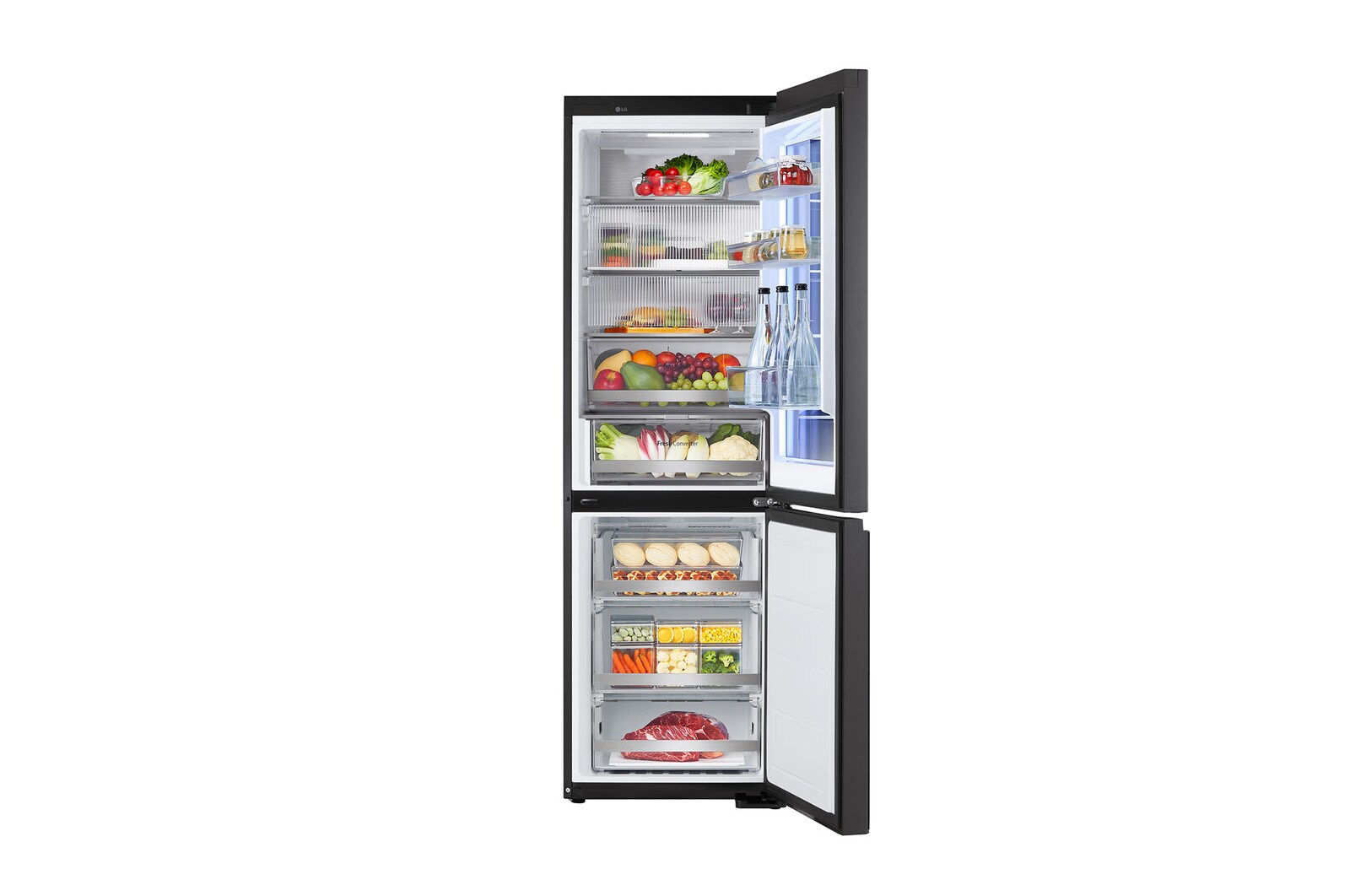 LG Kühl-Gefrierkombination mit InstaView® (C, 349L, 186 cm hoch) mit 4,3 Zoll Touch LCD Display & veränderbaren Farben | GBG7190CEV, GBG7190CEV