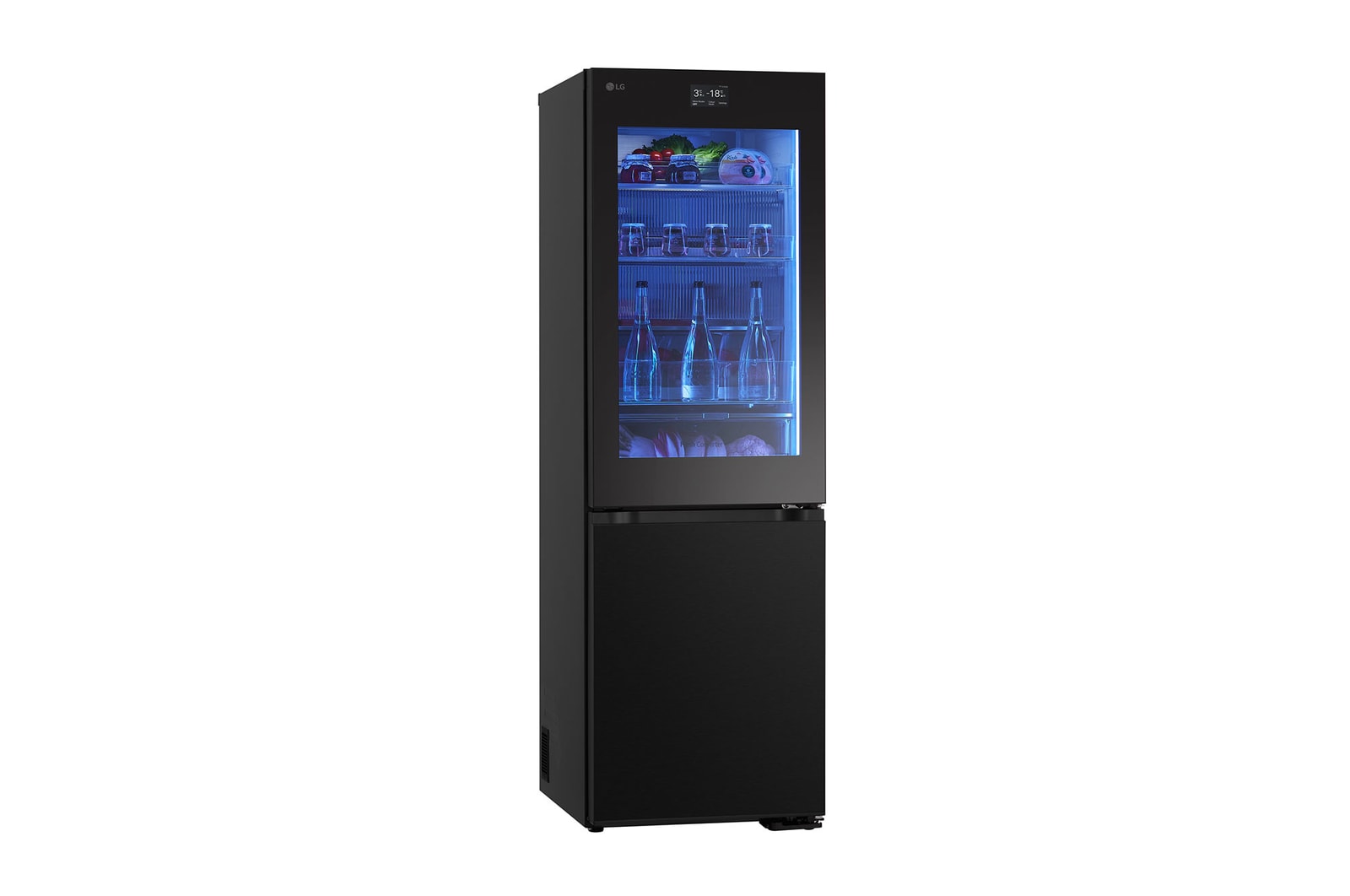 LG Kühl-Gefrierkombination mit InstaView® (C, 349L, 186 cm hoch) mit 4,3 Zoll Touch LCD Display & veränderbaren Farben | GBG7190CEV, GBG7190CEV