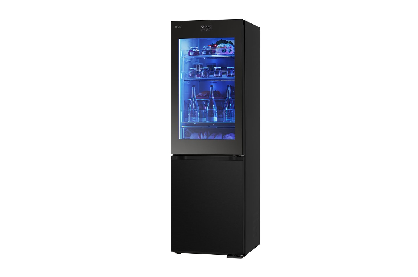 LG Kühl-Gefrierkombination mit InstaView® (C, 349L, 186 cm hoch) mit 4,3 Zoll Touch LCD Display & veränderbaren Farben | GBG7190CEV, GBG7190CEV