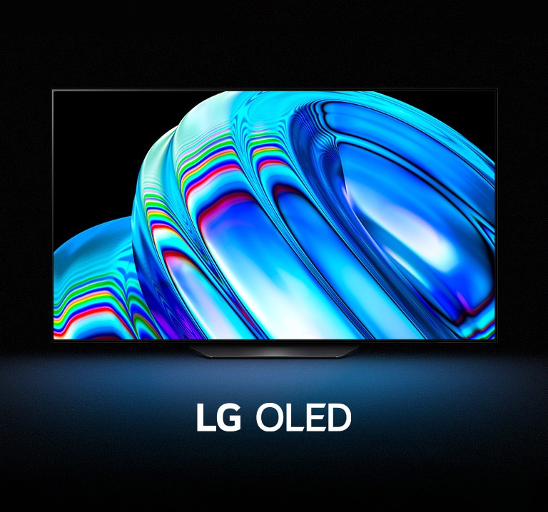 Na LG OLED je vidět abstraktní záplava barevných kruhů.