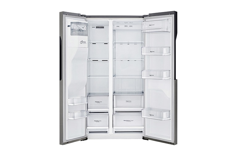LG Americká chladnička | F | Hrubý objem 663 l | 419 kWh/rok | LG Lineární invertorový kompresor | LG Total No Frost | Multi-Air Flow™ | Vnější LED displej | Nápojový automat, GSL360ICEV, thumbnail 2