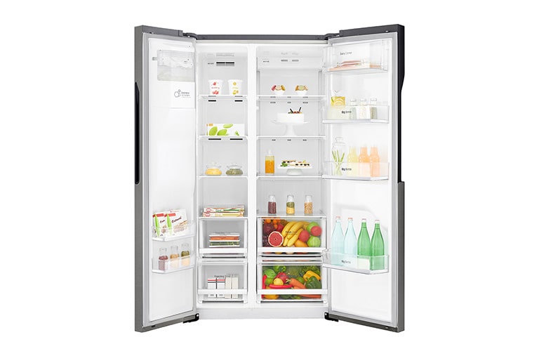 LG Americká chladnička | F | Hrubý objem 663 l | 419 kWh/rok | LG Lineární invertorový kompresor | LG Total No Frost | Multi-Air Flow™ | Vnější LED displej | Nápojový automat, GSL360ICEV, thumbnail 3