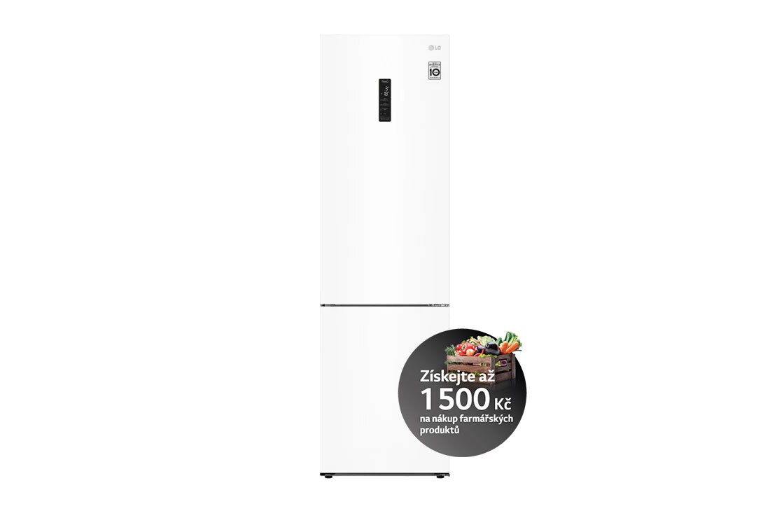 LG Kombinovaná chladnička LG | C (v rozsahu A až G) | Hrubý objem 419 l | 172 kWh/rok | LG Smart invertorový kompresor | Total no frost™ | Door cooling | LG ThinQ+WiFi, GBP62SWXCC1, GBP62SWXCC1