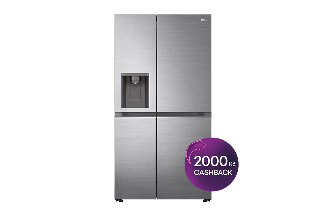 LG Americká chladnička LG | D | 635 l | Lineární kompresor | DoorCooling+, Front View, GSLV71PZTD