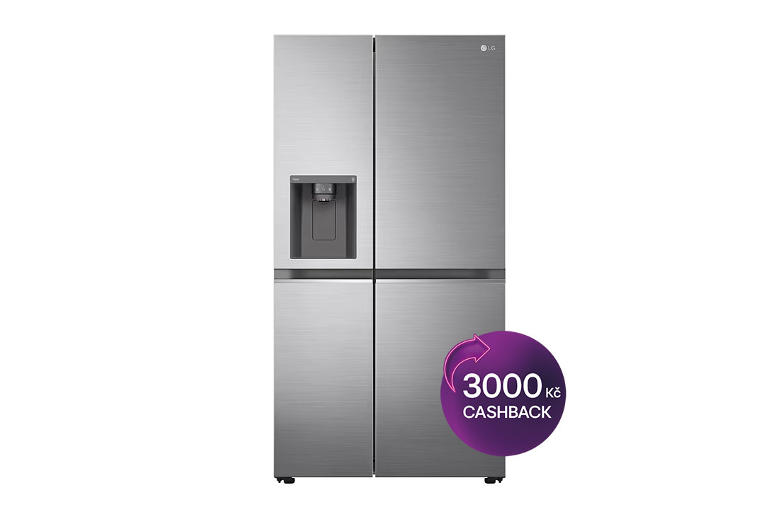 LG Americká chladnička LG | C | 635 l | Lineární kompresor | DoorCooling+, Pohled zepÅ™edu, GSLV71PZRC