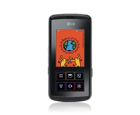 LG Výsuvný LG mobilní telefon kombinující dotykové ovládání, 3,15 Mpx fotoaparát s autofokusem a bleskem, KF600