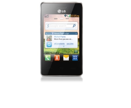 LG T375 dual SIM - Dotyková obrazovka, Wi-Fi, Bluetooh, 2Mpx Fotoaparát, MicroSD, PCSuite IV, Facebook, Twitter, Google Search, AccuWeather, T375