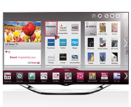 LG 55'' CINEMA 3D Smart TV, Full HD, MCI 800, Zabudovaná TV kamera, Wi-Fi, NFC, Magický dálkový ovladač a 4 ks 3D brýlí součástí balení, 55LA860V