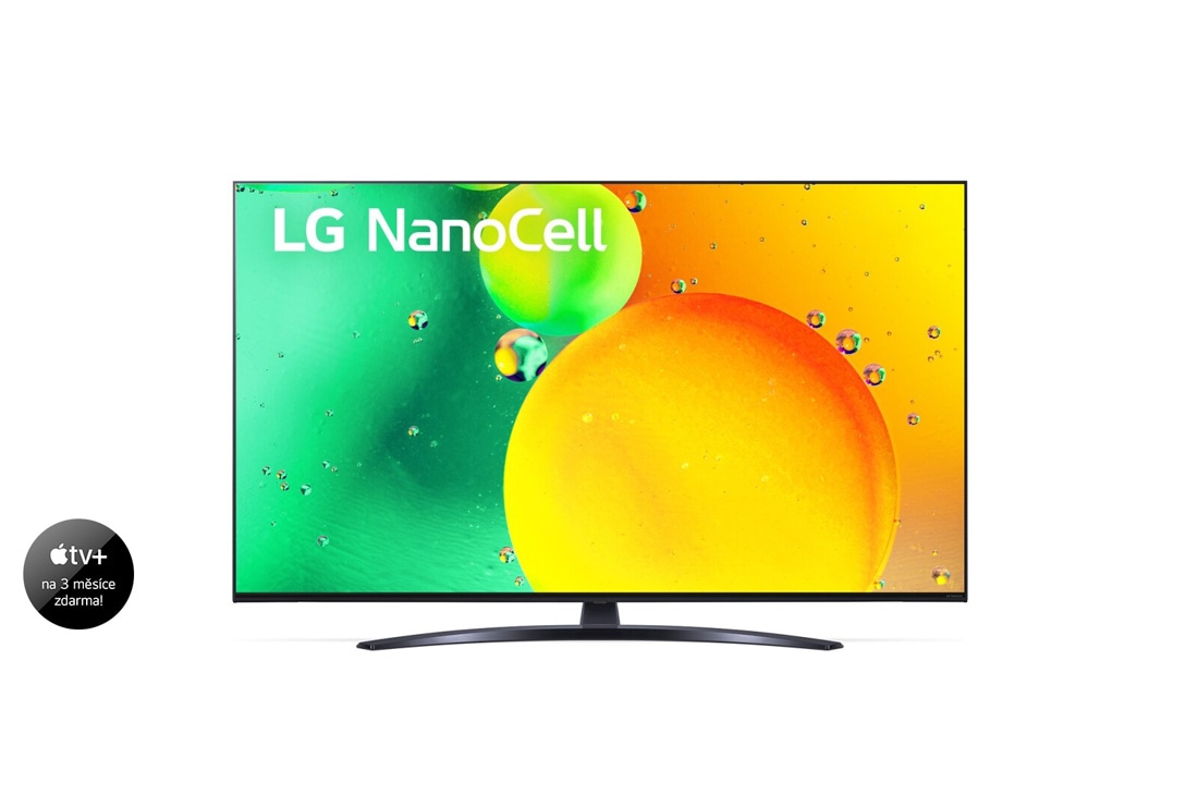 LG 65'' LG NanoCell TV, webOS Smart TV, Pohled na televizor LG NanoCell zepředu, 65NANO763QA