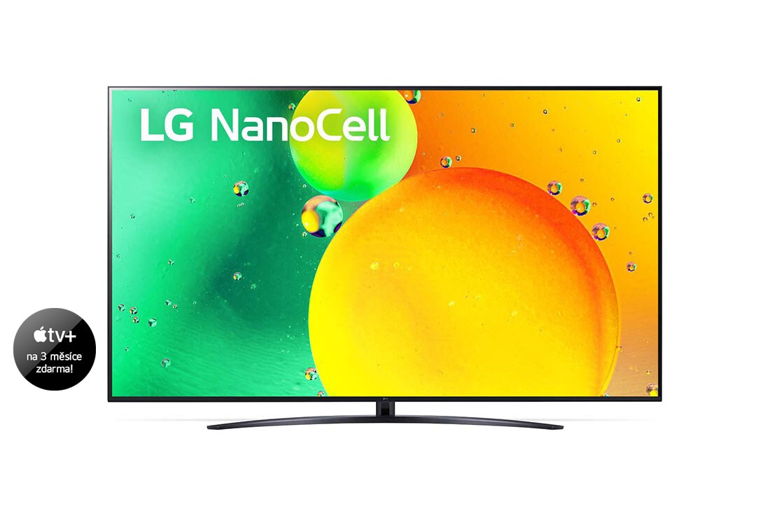 LG 86'' LG NanoCell TV, webOS Smart TV, Pohled na televizor LG NanoCell zepředu, 86NANO763QA