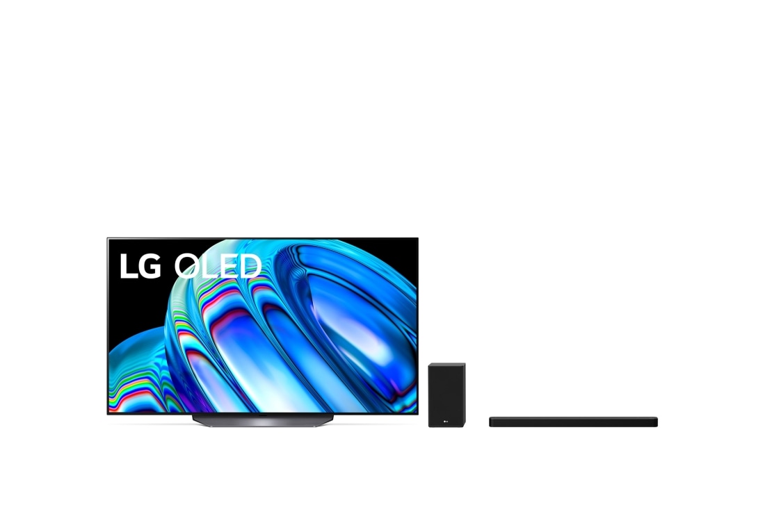 LG KINO SET  | TV OLED55B23LA + Sound Bar SP8YA, font view, KINO