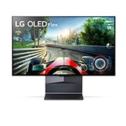 LG 42'' LG OLED Flex, webOS Smart TV, Pohled zepředu na model Flex se zcela plochou obrazovkou s možností nastavení výšky., 42LX3Q3LA, thumbnail 4