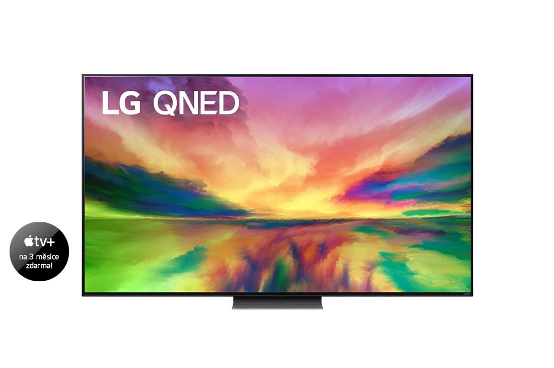 LG 75'' LG QNED TV, Procesor α7 Gen6 AI, webOS smart TV, Přední pohled na televizor LG QNED s obrázkem výplně a logem produktu, 75QNED813RE