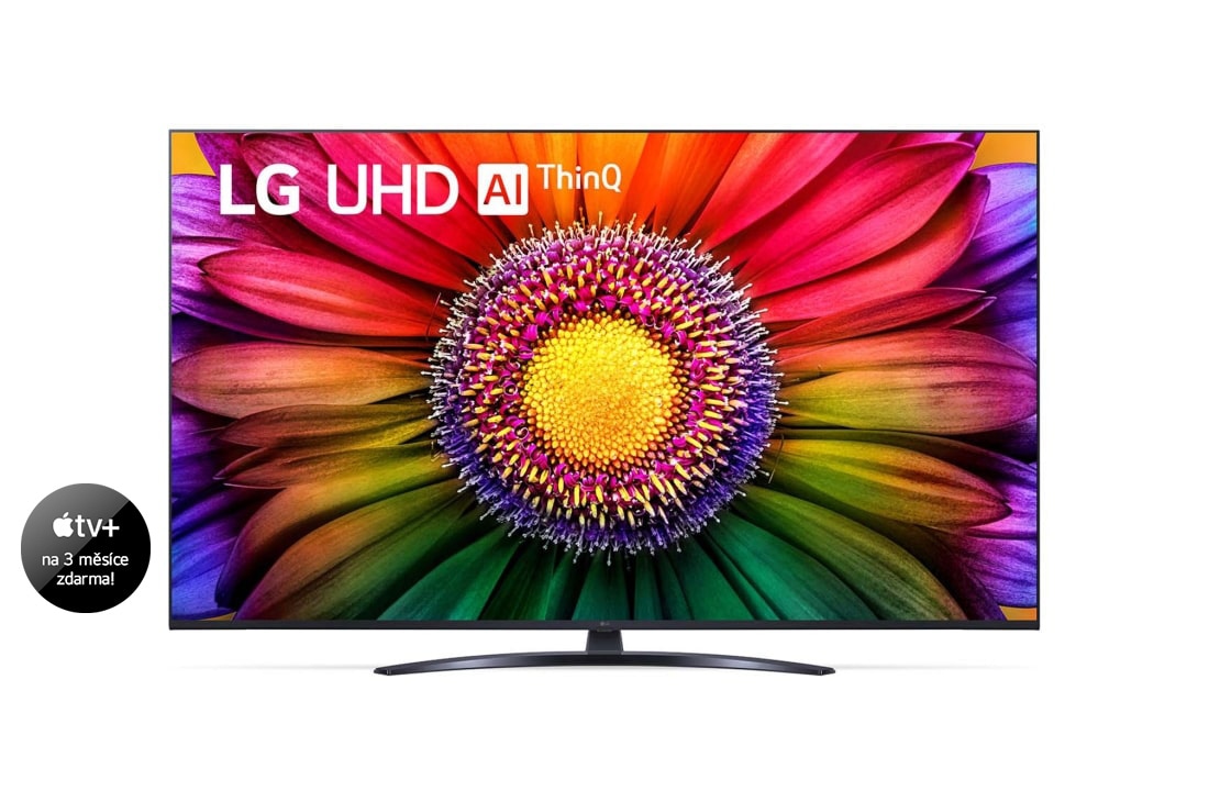 LG UHD UR81 50'' 4K Smart TV, 2023, Pohled zepředu na ultra HD televizor LG, 50UR81003LJ