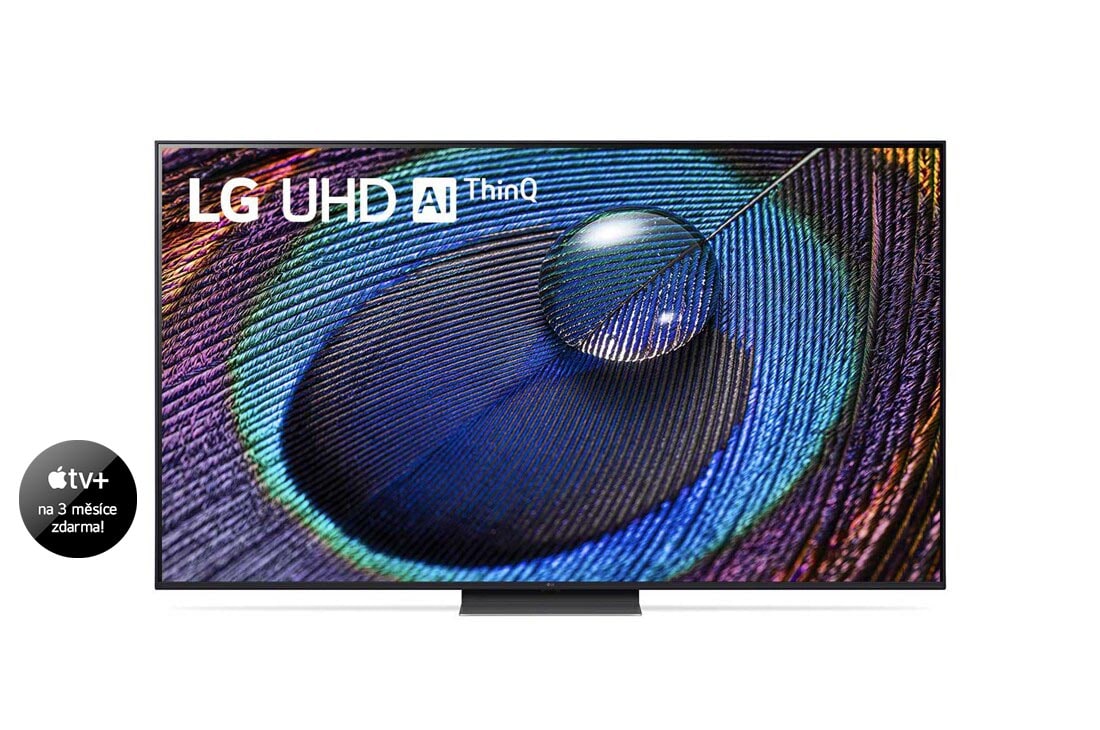 LG  LG UHD UR91 65'' 4K Smart TV, 2023, Pohled zepředu na ultra HD televizor LG, 65UR91003LA
