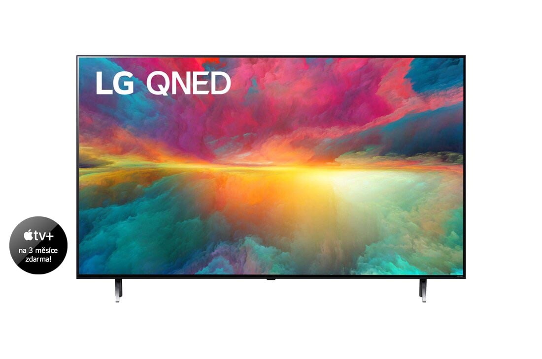 LG 50'' LG QNED TV,  Procesor α5 Gen6 AI, webOS smart TV, Přední pohled na televizor LG QNED s obrázkem výplně a logem produktu, 50QNED753RA