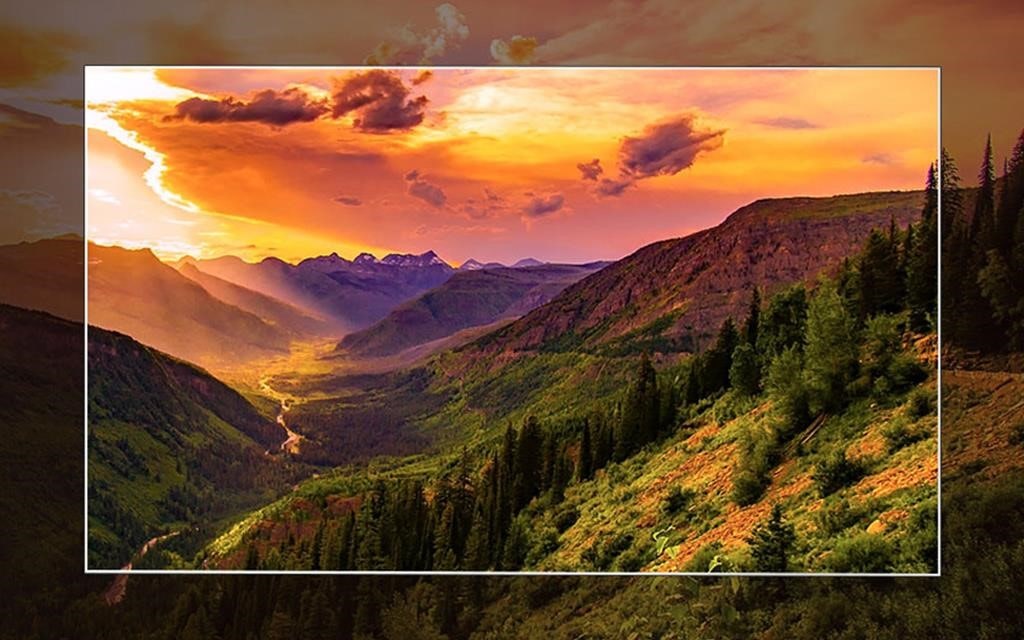 Simulovaný snímek zobrazující kvalitu obrazu televizoru OLED. 