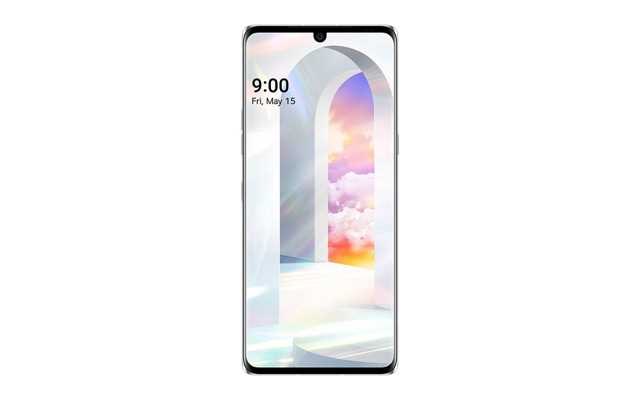 A front image of LG VELVET Aurora White