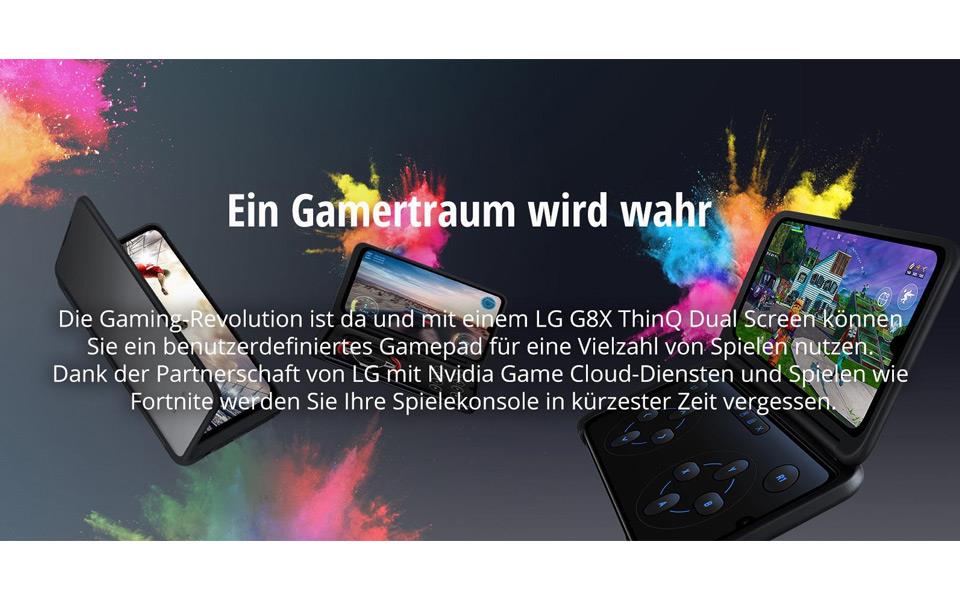 The LG G8X ThinQ Dual Screen allows you to play games with a separate controller on the second screen | More at LG MAGAZINE