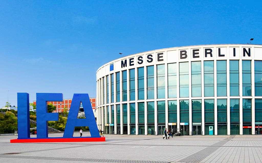A front view image of IFA at Messe in Berlin, Germany. 