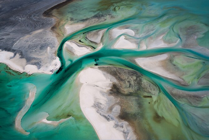Luftaufnahme der Shark Bay.