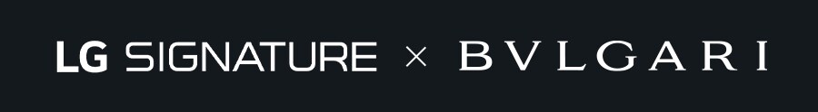 Die Logos von LG SIGNATURE und BVLGARI nebeneinander.