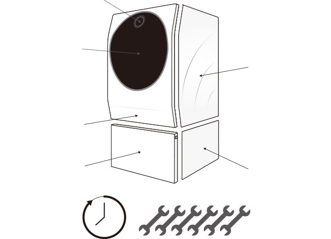 Abbildung zeigt, wie akribisch der LG SIGNATURE Waschtrockner im Vergleich zu anderen Produkten von Hand gefertigt wird