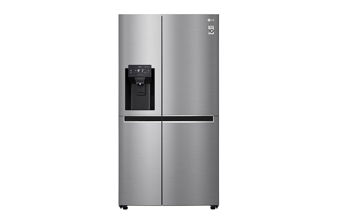 LG 625L Side by Side (Shiny Steel) - Energiklasse E, Vand-/isdispenser med vandtilkobling og Smart Diagnosis™ med Wi-Fi, GSL460ICEE, GSL460ICEE