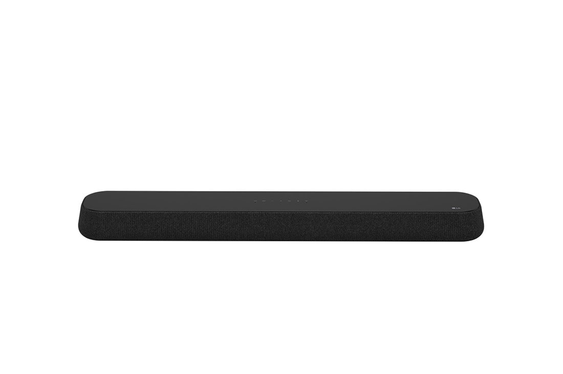 LG Soundbar Eclair SE6S, Soundbar vist forfra i vinkel på 45 grader, SE6S