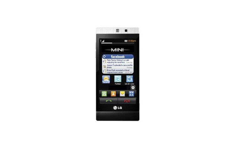 LG Kompakt mobil med touchskærm, WiFi, Bluetooth, 3G og 5 MP-kamera, GD880