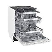 LG QuadWash ™ Steam-opvaskemaskine (Hvid) Energiklasse D, Auto Open Dry-funktion og Smart Diagnosis™ med Wi-Fi, Left Side View, SDU527HW, thumbnail 4
