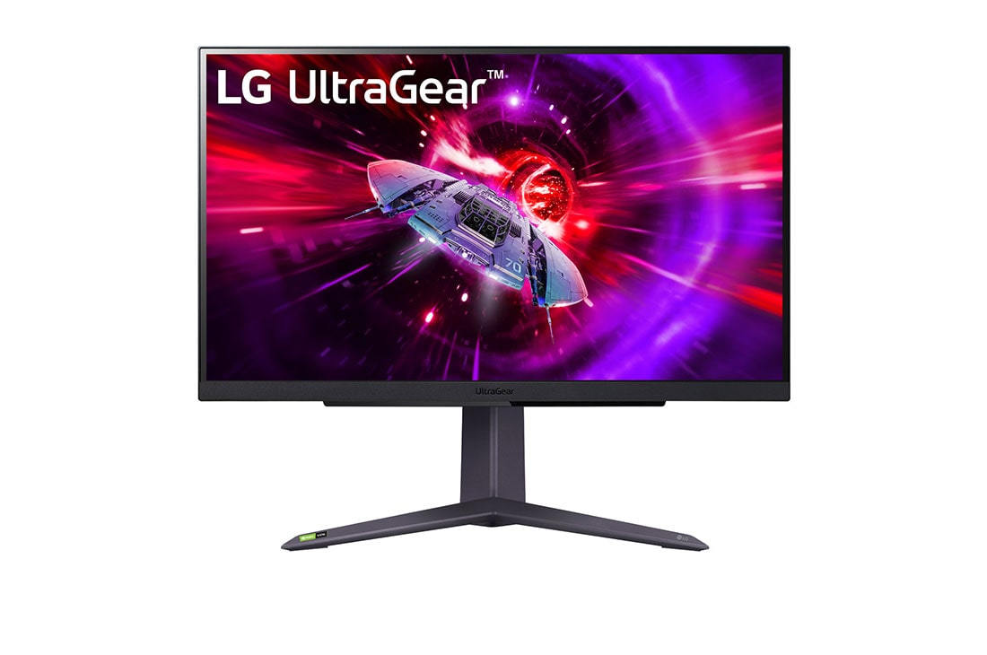 LG 27” UltraGear™ QHD gaming-skærm med 165 Hz opdateringshastighed, vist forfra, 27GR75Q-B
