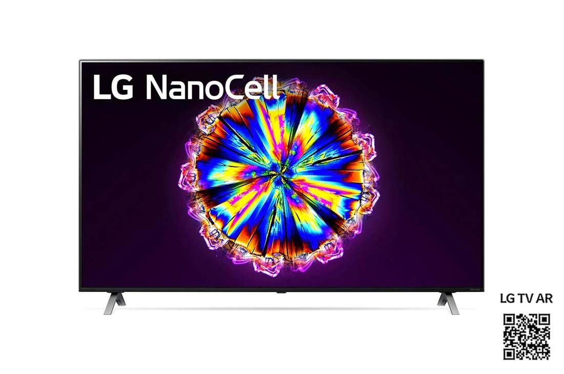 LG 4K NanoCell TV, front view with infill image, 55NANO906NA