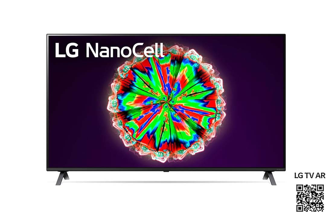 LG 4K NanoCell TV, front view with infill image, 65NANO806NA