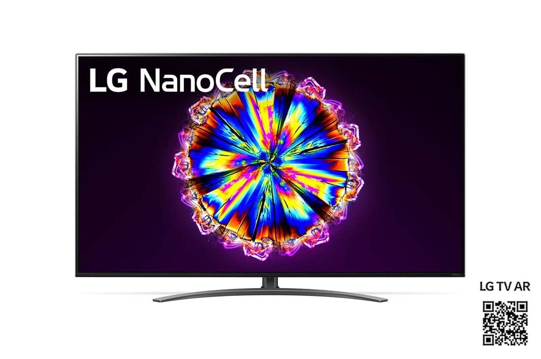 LG 4K NanoCell TV, set forfra med indlejret billede, 55NANO916NA