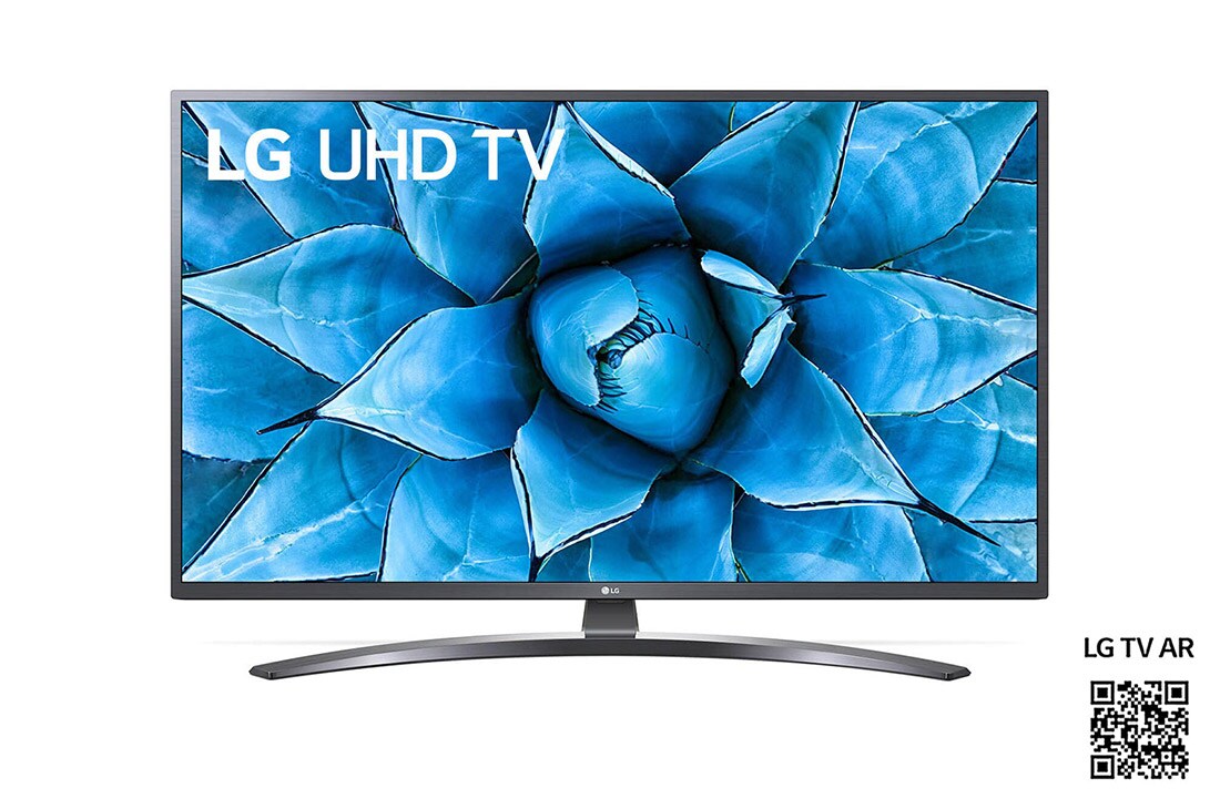 LG UN74 65 inch 4K Smart UHD TV, set forfra med indlejret billede, 65UN74006LB, thumbnail 8