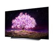 LG C1 77'' 4K Smart OLED TV, -15 grader visning fra siden, OLED77C14LB, thumbnail 2