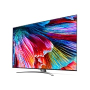 LG QNED99 86 inch 8K Smart QNED MiniLED TV, vist 30 grader fra siden med infill-billede, 86QNED996PB, thumbnail 3