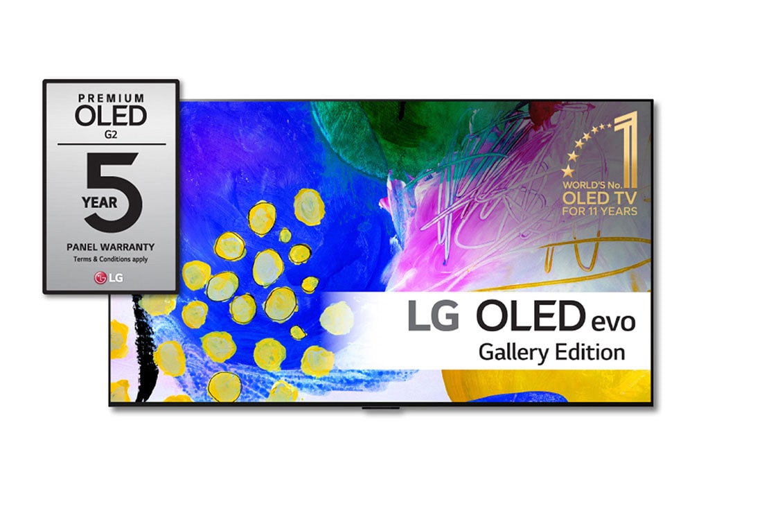 LG 55'' OLED G2 - OLED evo Gallery Edition 4K Smart TV - OLED55G26LA, vist forfra, OLED55G26LA
