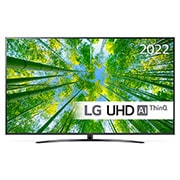 LG 75'' UQ8100 - 4K UHD Smart TV - 75UQ81006LB, LG’s UHD TV med forsænket billede og produktlogo vist forfra, 75UQ81006LB, thumbnail 1