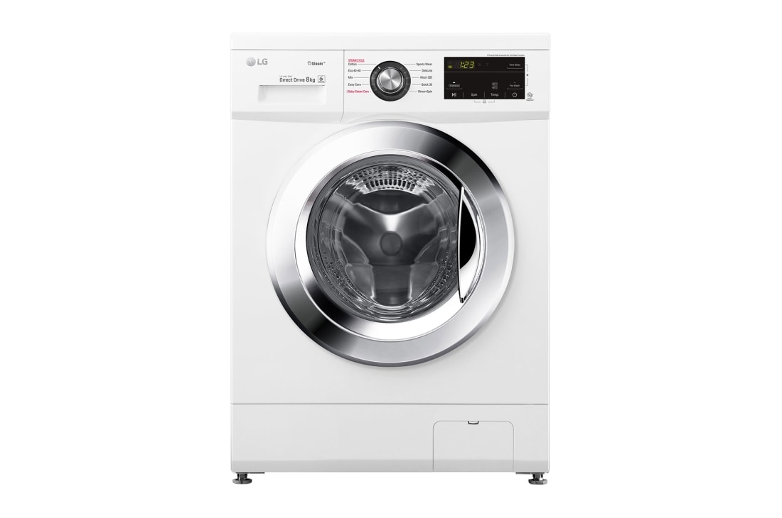 LG 8 kg Vaskemaskine(Hvid) - Steam, Energiklasse D, Smart Diagnosis™, FM20T0S2E