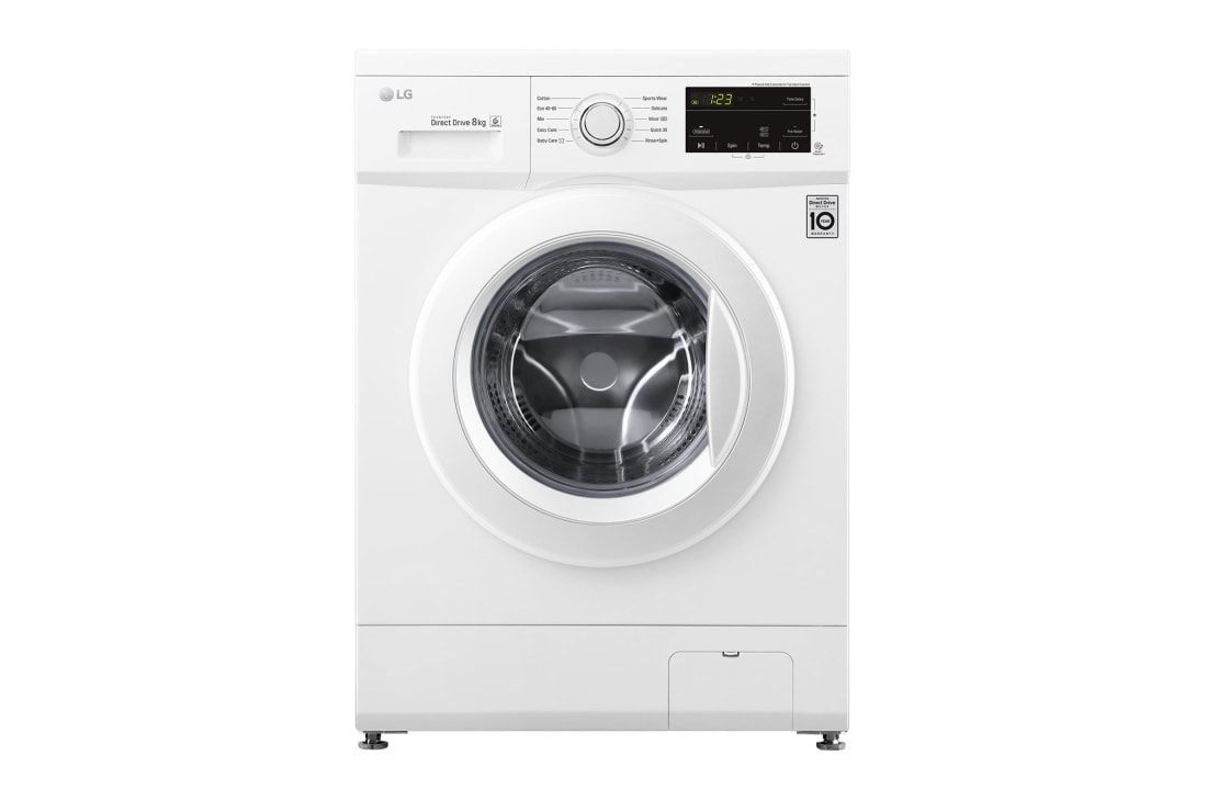 LG 8 kg Vaskemaskine(Hvid) - Energiklasse D, 6 Motion Direct Drive, Smart Diagnosis™, P4AMTN0W