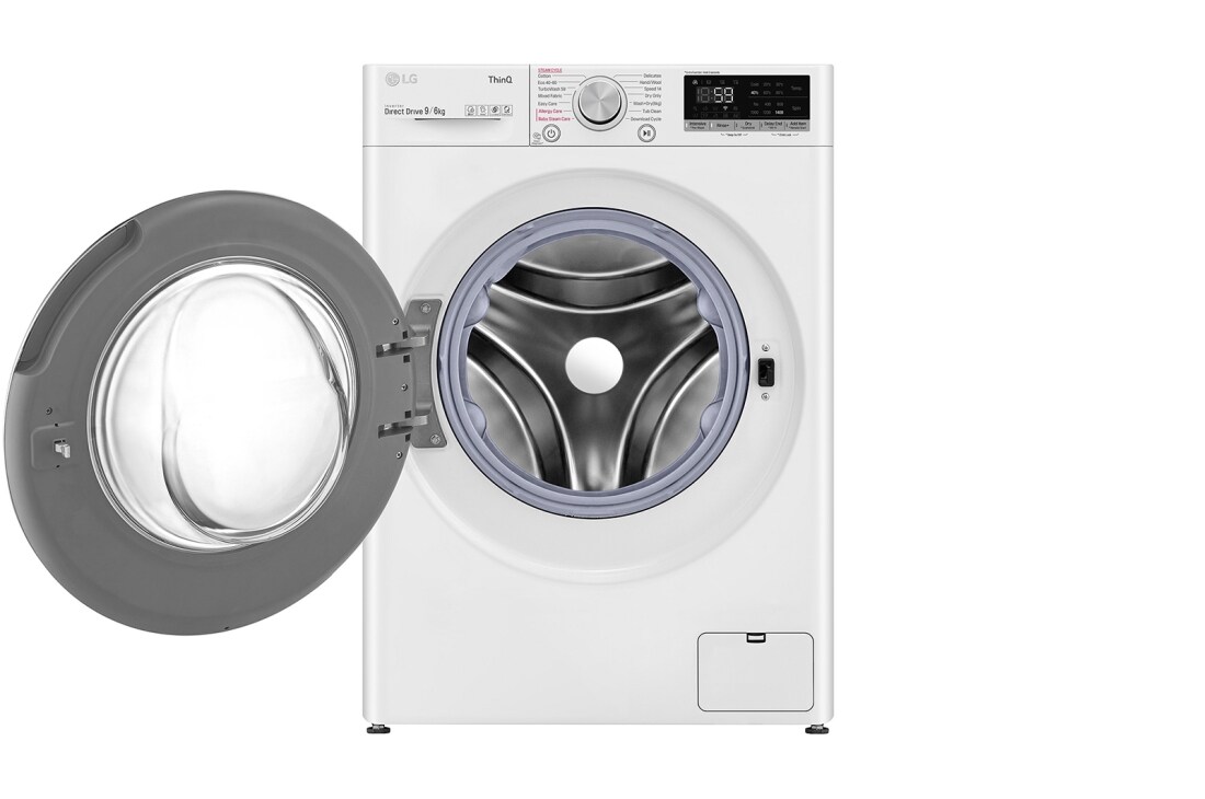 LG 9 kg / 6 kg Kombineret vaskemaskine/tørretumbler(Hvid) - Steam, Energiklasse E, TurboWash™, AI DD™, Smart Diagnosis™ med Wi-Fi, P4AQVH1WE, thumbnail 16