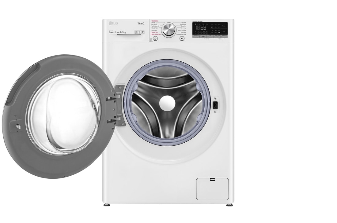 LG 7 kg / 5 kg Kombineret vaskemaskine/tørretumbler(Hvid) - Steam, Energiklasse E, TurboWash™, AI DD™, Smart Diagnosis™ med Wi-Fi, F2DV707S2WS, thumbnail 16
