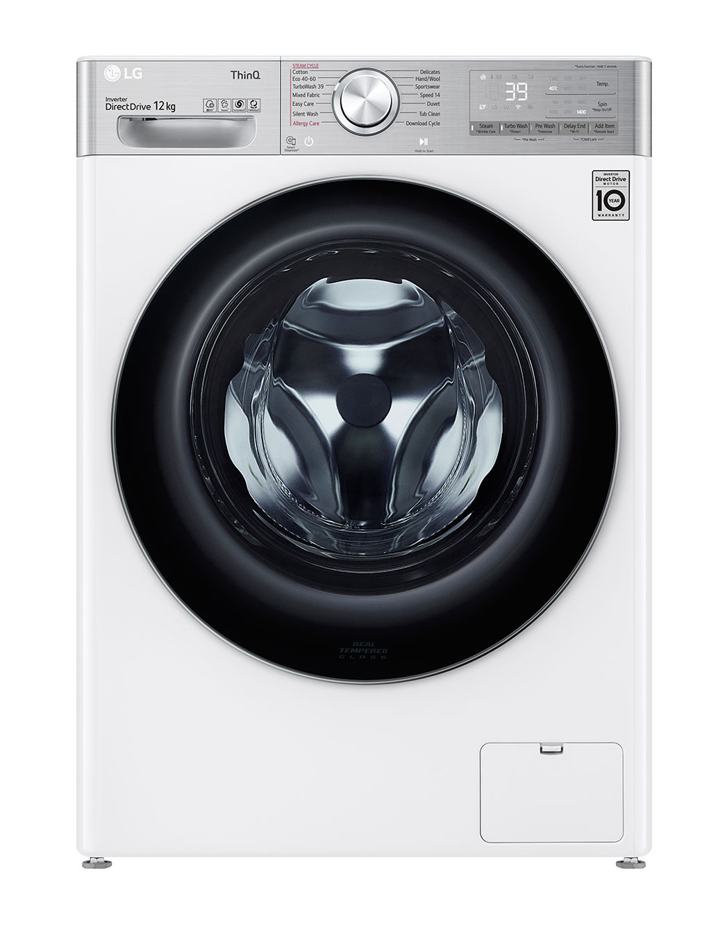 12 kg Vaskemaskin(Hvid) - Steam+, Energiklasse A, TurboWash360™, AI DD™, Smart Diagnosis™ med | LG Danmark