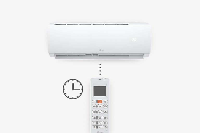 Panneau de commande climatiseur LG JET18ALG avec affichage numérique 24h et touches programmation timer